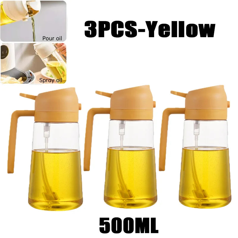 1pc 100/200/300/500ml Oil Spray Pot Kitchen Household Edible Olive Oil Spray Bottle Atomized Misty Oil Tank Air Fryer Spray Bott
