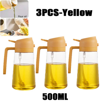 1pc 100/200/300/500ml Oil Spray Pot Kitchen Household Edible Olive Oil Spray Bottle Atomized Misty Oil Tank Air Fryer Spray Bott
