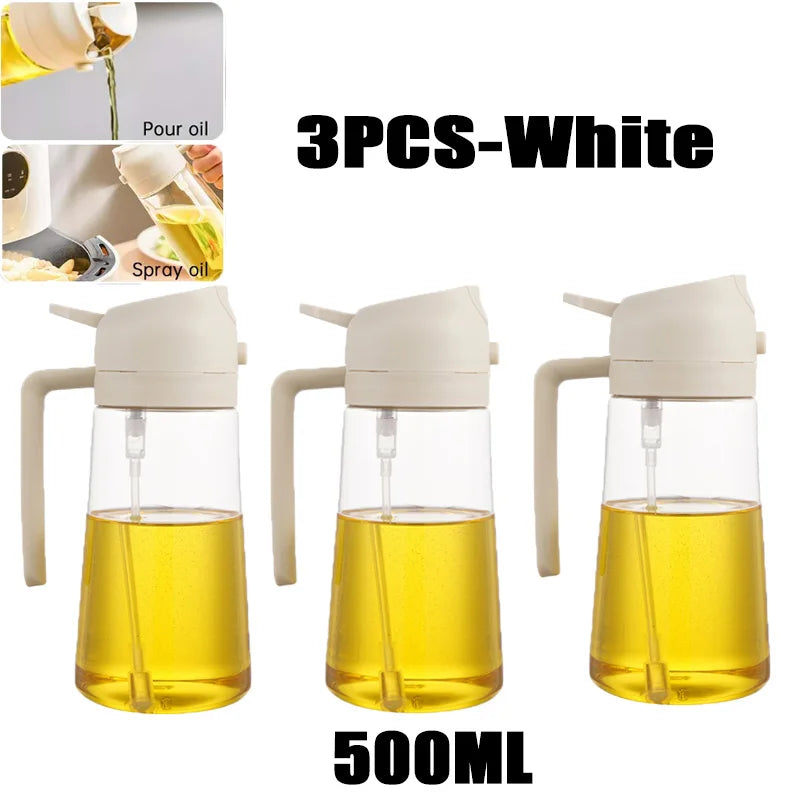 1pc 100/200/300/500ml Oil Spray Pot Kitchen Household Edible Olive Oil Spray Bottle Atomized Misty Oil Tank Air Fryer Spray Bott