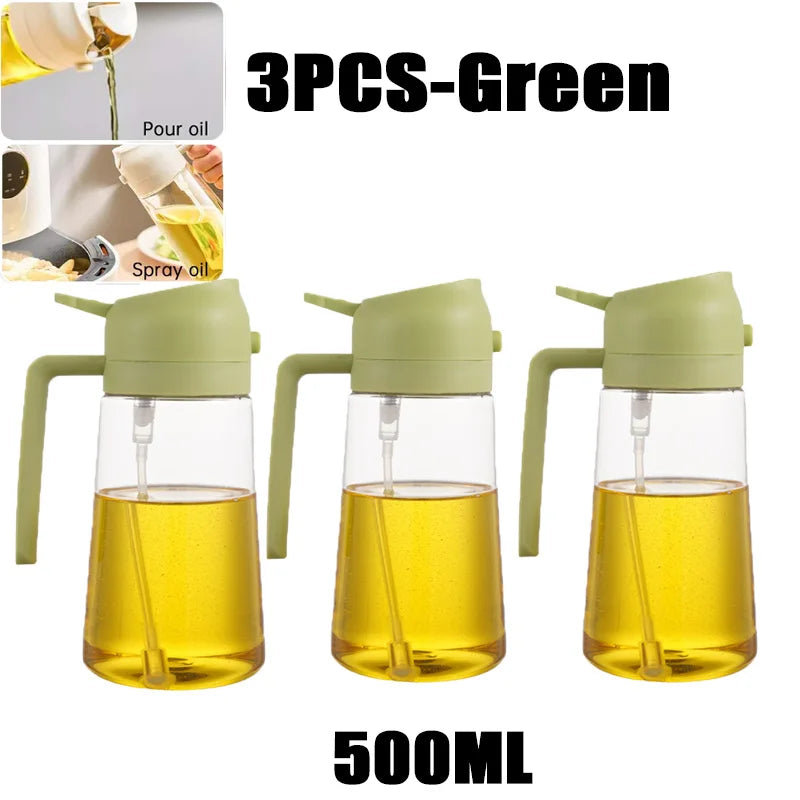 1pc 100/200/300/500ml Oil Spray Pot Kitchen Household Edible Olive Oil Spray Bottle Atomized Misty Oil Tank Air Fryer Spray Bott