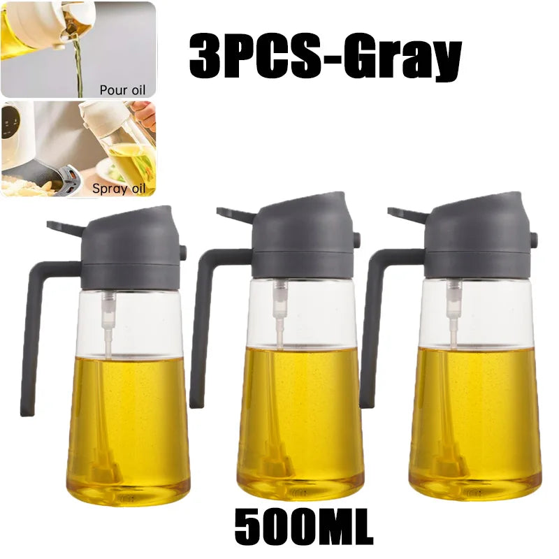 1pc 100/200/300/500ml Oil Spray Pot Kitchen Household Edible Olive Oil Spray Bottle Atomized Misty Oil Tank Air Fryer Spray Bott