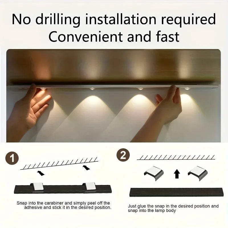 LED Motion Sensor Wireless Ultra Thin Night Light USB LED Wine cooler Light For Kitchen Cabinet Bedroom Wardrobe Indoor Lighting