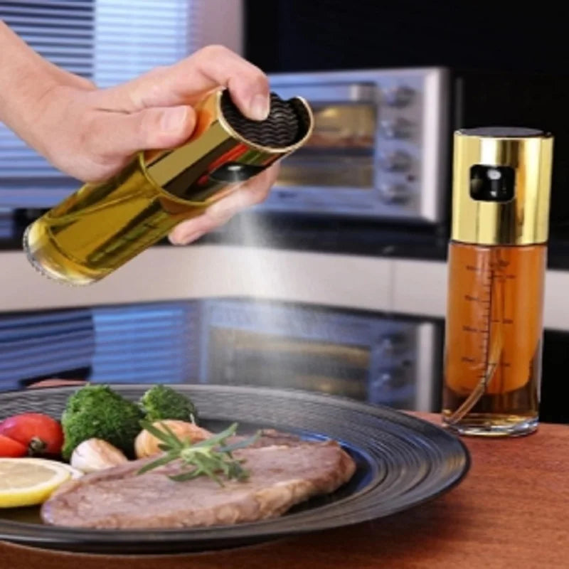 1pc 100/200/300/500ml Oil Spray Pot Kitchen Household Edible Olive Oil Spray Bottle Atomized Misty Oil Tank Air Fryer Spray Bott