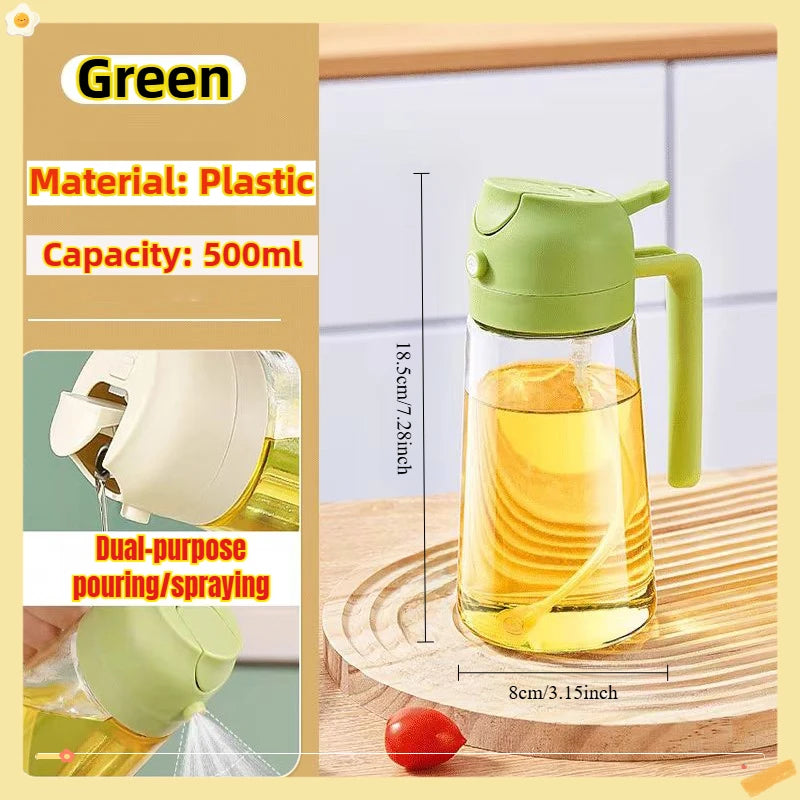 1pc 100/200/300/500ml Oil Spray Pot Kitchen Household Edible Olive Oil Spray Bottle Atomized Misty Oil Tank Air Fryer Spray Bott