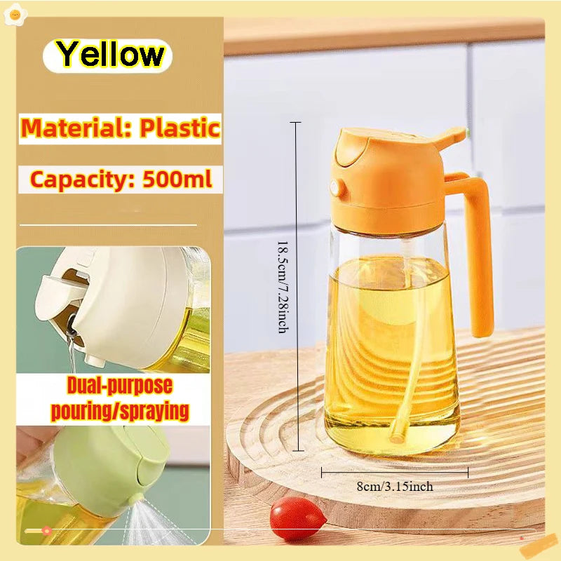 1pc 100/200/300/500ml Oil Spray Pot Kitchen Household Edible Olive Oil Spray Bottle Atomized Misty Oil Tank Air Fryer Spray Bott