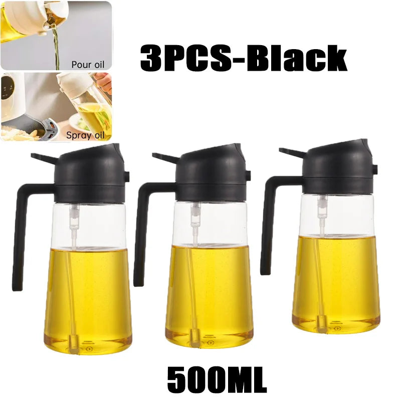 1pc 100/200/300/500ml Oil Spray Pot Kitchen Household Edible Olive Oil Spray Bottle Atomized Misty Oil Tank Air Fryer Spray Bott